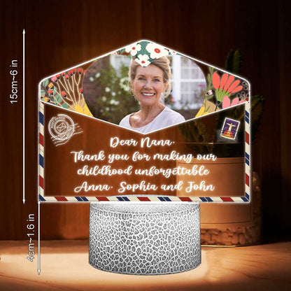 We Love You - Personalized Mother's day Grandma Shaped Plaque Light Base