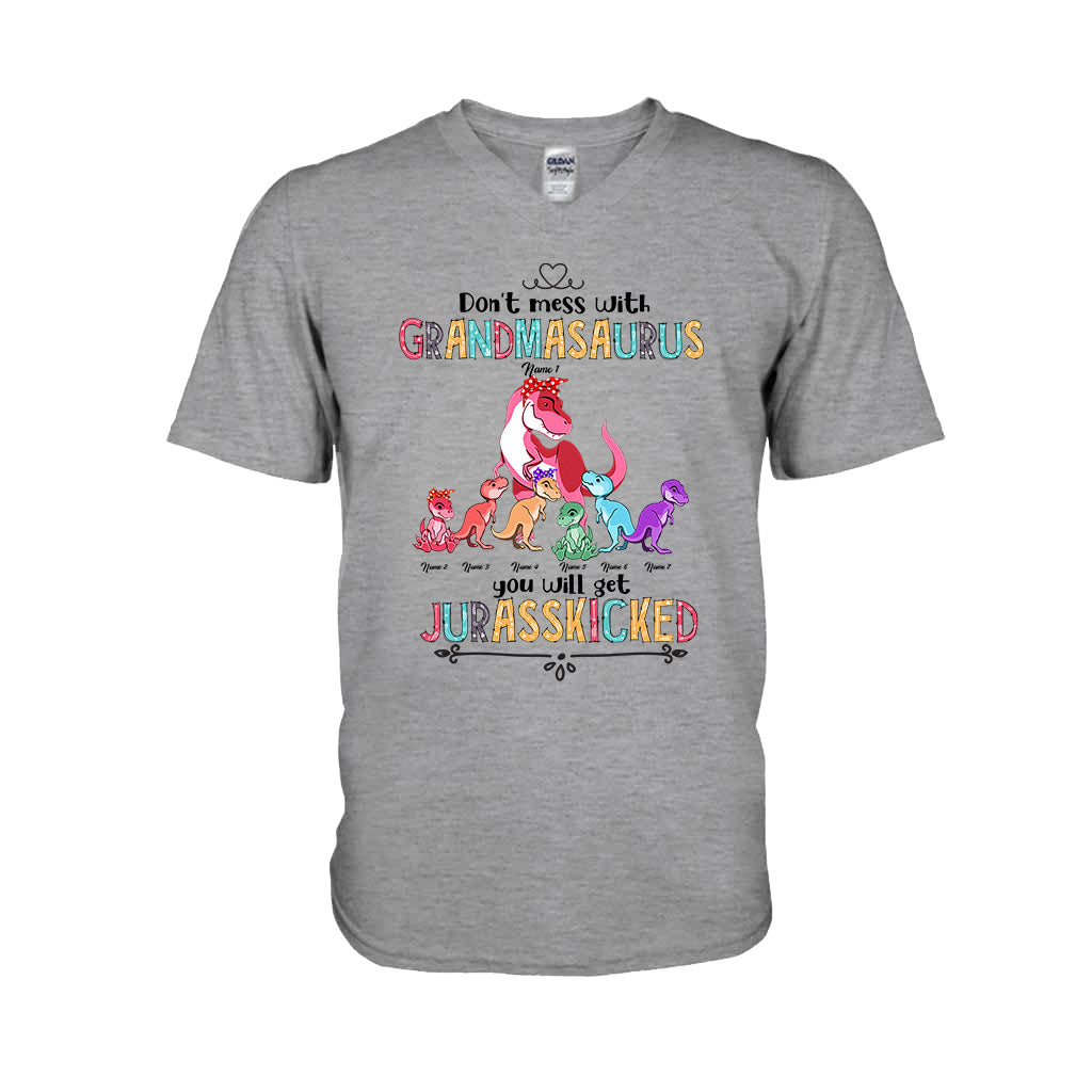 Don't Mess With Grandmasaurus - Personalized Grandma T-shirt and Hoodie