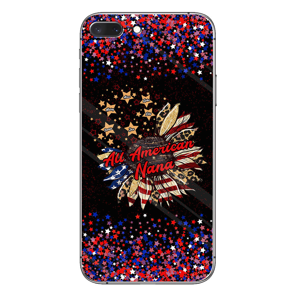 Nana's Flower - Personalized Independence Day Grandma Phone Case