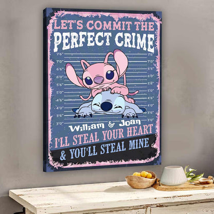 Let's Commit The Perfect Crime - Personalized Couple Ohana Canvas And Poster