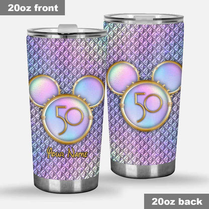 50 Years Of Magic - Personalized Mouse Tumbler With 3D Pattern Print