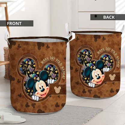 Wash Dry Fold Repeat - Mouse Storage Basket With 3D Pattern Print