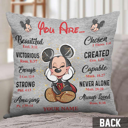 You Are Beautiful - Personalized Mouse Throw Pillow