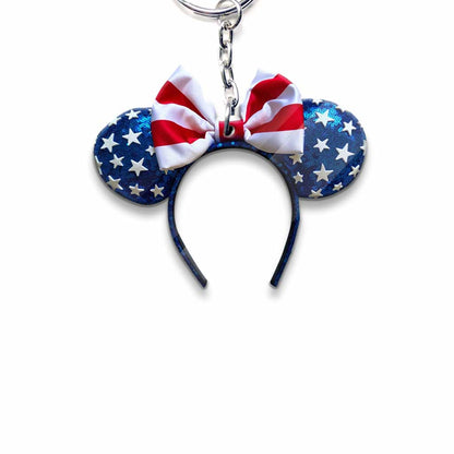 Happy 4th Of July - Independence Day Mouse Keychain With  3D Pattern Print (Printed On Both Sides)