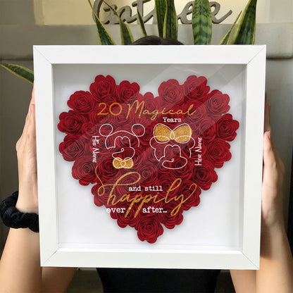 Years Of Magic - Personalized Mouse Flower Shadow Box