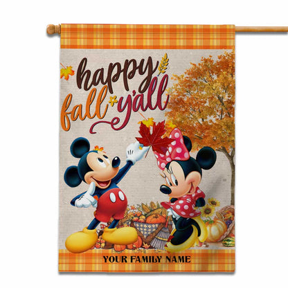 Happy Fall - Personalized Fall Mouse House Flag