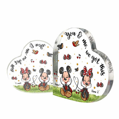 You And Me We Got This - Personalized Couple Mouse Custom Shaped Acrylic Plaque