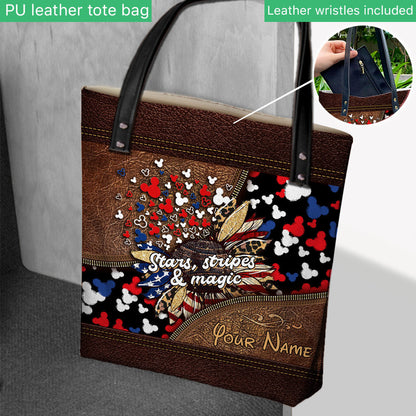 Stars Stripes And Magic - Personalized Independence Day Mouse Tote Bag