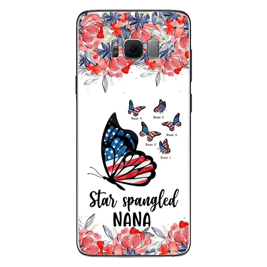 Star Spangled And Grandkids Patriotic - Personalized Independence Day Grandma Phone Case