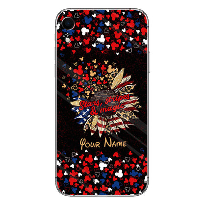 Stars Stripes And Magic - Personalized Independence Day Mouse Phone Case