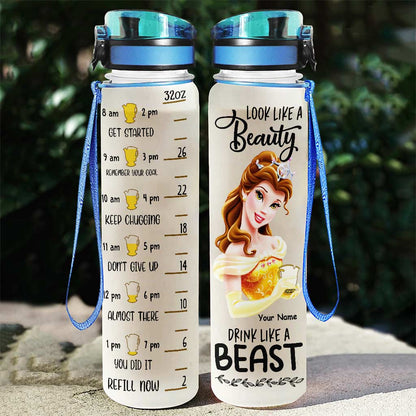 Look Like A Beauty Drink Like A Beast - Personalized Mouse Water Tracker Bottle