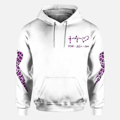 Breast Cancer Leopard Flag Breast Cancer Awareness All Over T-shirt and Hoodie