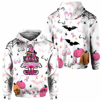 Abracadabra Save The Tatas - Halloween Breast Cancer Awareness All Over T-shirt and Hoodie