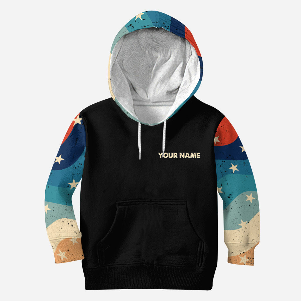 Stars And Stripes - Personalized Independence Day Father All Over T-shirt and Hoodie