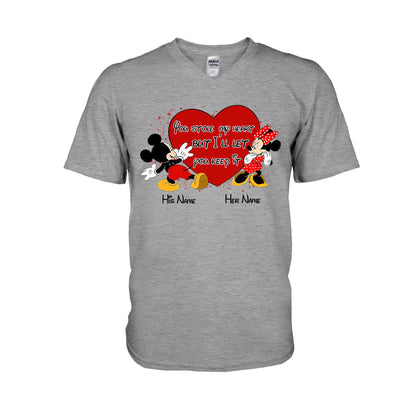 You Stole My Heart But I Will Let You Keep It - Personalized Couple Mouse T-shirt and Hoodie