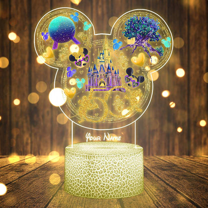 50 Yeas Of Magic - Personalized Mouse Shaped Plaque Light Base