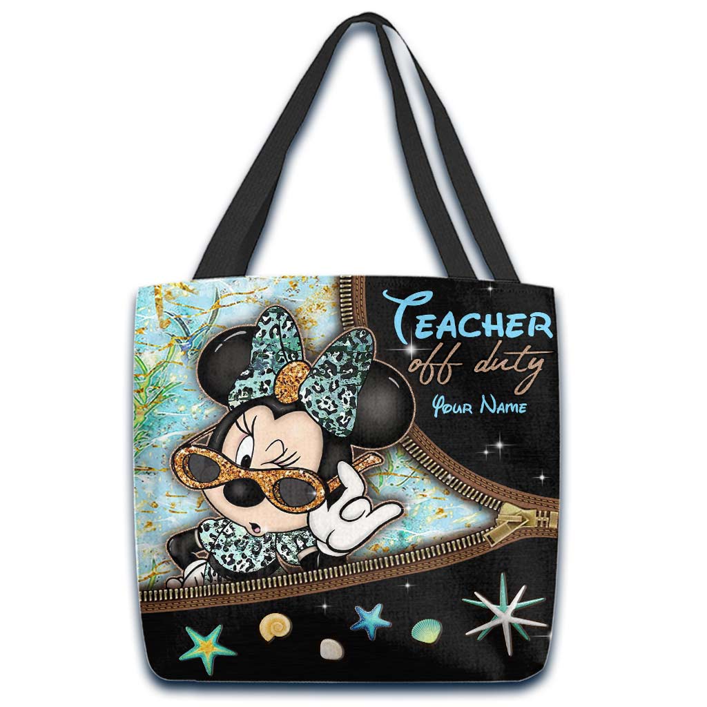 Teacher Off Duty - Personalized Mouse Tote Bag
