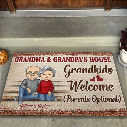 Grandma And Grandpa's House - Personalized Grandma Doormat