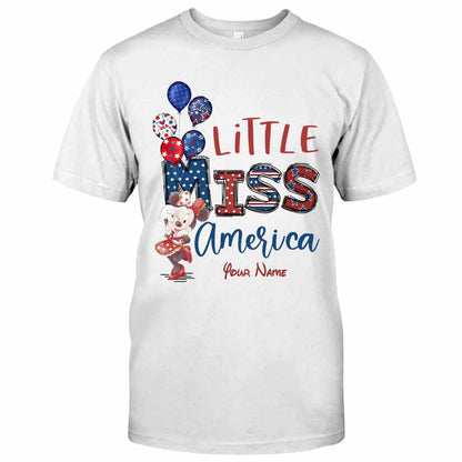 Little Miss - Personalized Independence Day Mouse T-shirt and Hoodie