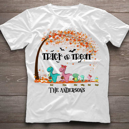 Family Of Dinosaurs - Personalized Halloween Family T-shirt and Hoodie