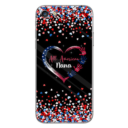 Nana's Heart - Personalized Independence Day Grandma Phone Case