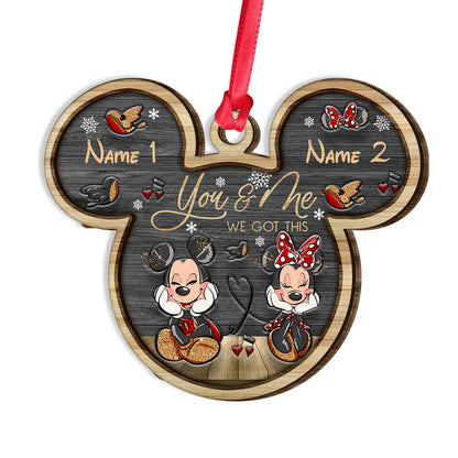 You And Me We Got This - Personalized Christmas Mouse Layered Wood Ornament