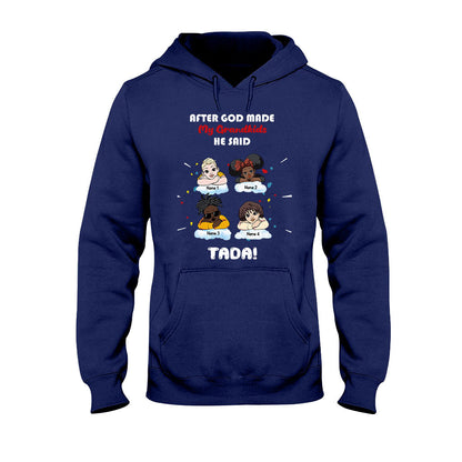 After God Made My Grandkids - Personalized Mother's Day Grandma T-shirt and Hoodie
