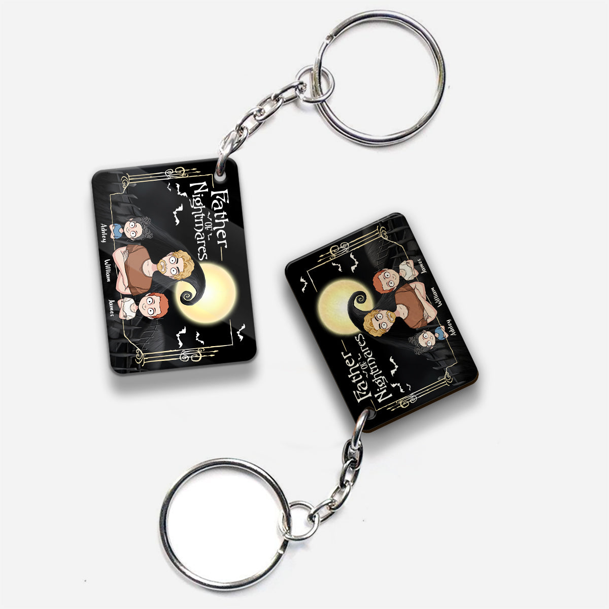 Father Mother Of Nightmares - Personalized Nightmare Keychain (Printed On Both Sides)