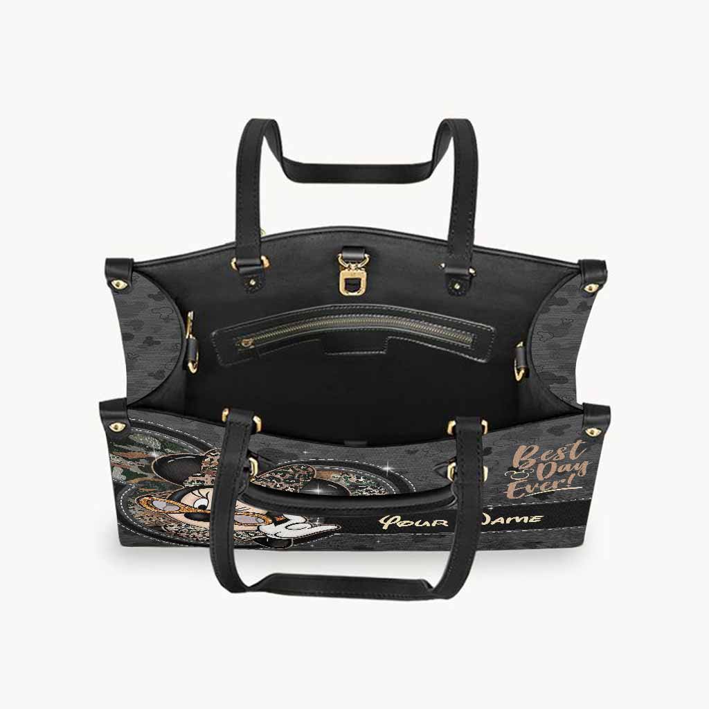 Best Day Ever Mouse Ears - Personalized Leather Handbag