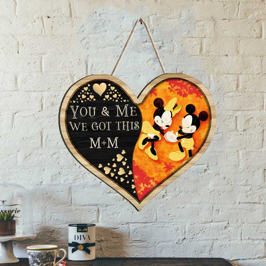 You And Me We Got This - Personalized Fall Mouse Wood Sign