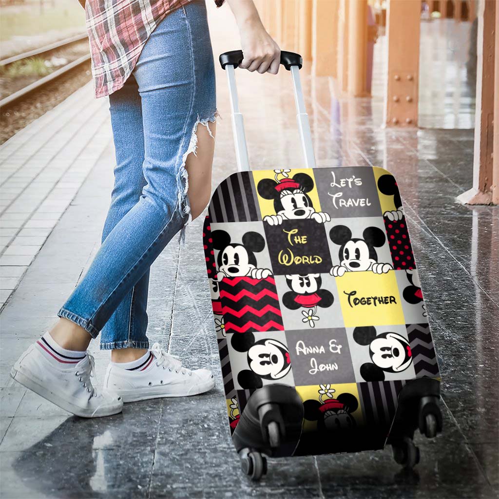 Let's Travel The World Together - Personalized Mouse Luggage Cover