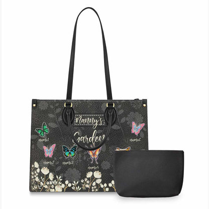 Grandma's Garden Of Love - Personalized Leather Handbag