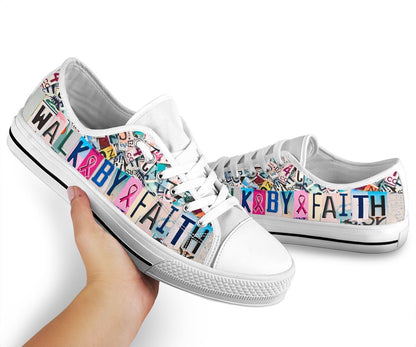 Walk By Faith Breast Cancer Awareness Low Top Shoes 0622