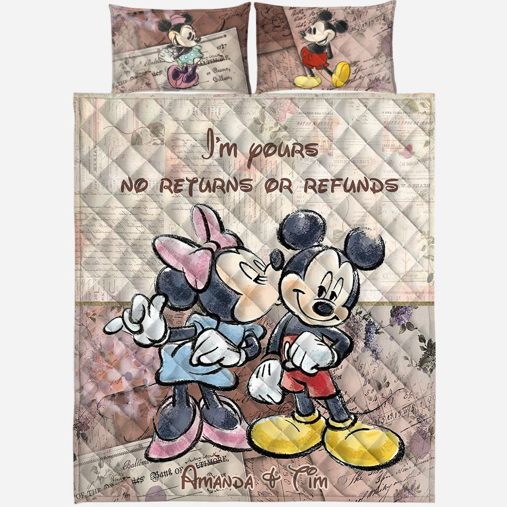 I Am Yours - Personalized Couple Mouse Quilt Set