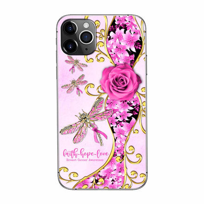 Faith Hope Love Breast Cancer Awareness Phone Case