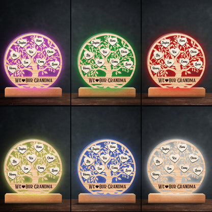 We Love Our Grandma - Personalized Mother's Day Grandma Shaped Plaque Light Base
