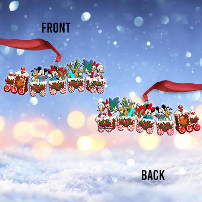 Merry Christmas Train - Personalized Christmas Mouse Transparent Ornament