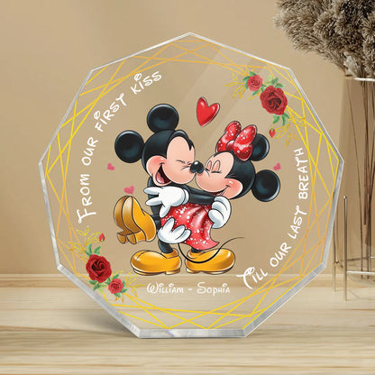 From Our First Kiss - Personalized Couple Mouse Custom Shaped Acrylic Plaque
