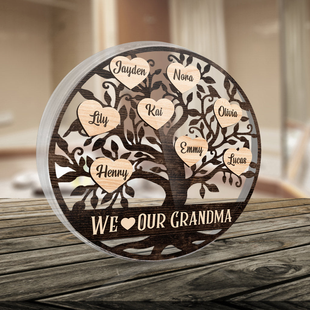 We Love Our Grandma - Personalized Mother's Day Grandma Custom Shaped Acrylic Plaque