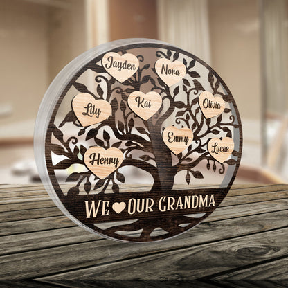 We Love Our Grandma - Personalized Mother's Day Grandma Custom Shaped Acrylic Plaque