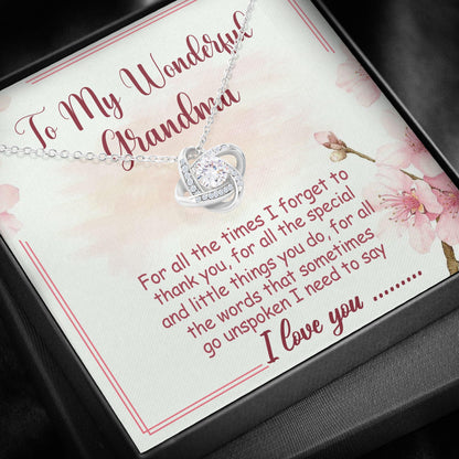 To My Wonderful Grandma - Grandma Love Knot Necklace 0921