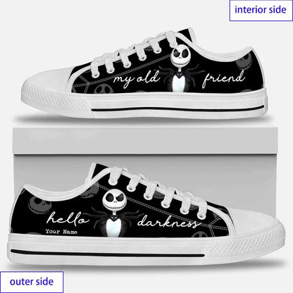 Hello Darkness Nightmare - Personalized Nightmare Low Top Shoes