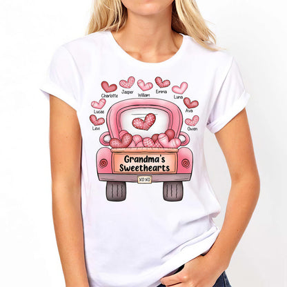 Grandma's Sweethearts - Personalized Valentine Grandma T-shirt and Hoodie