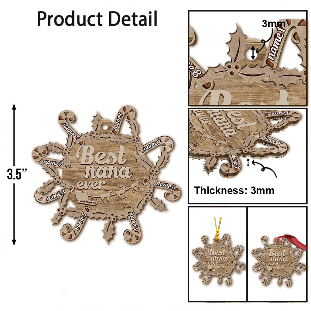 Best Grandma Ever - Personalized Christmas Grandma Ornament (Printed On Both Sides)
