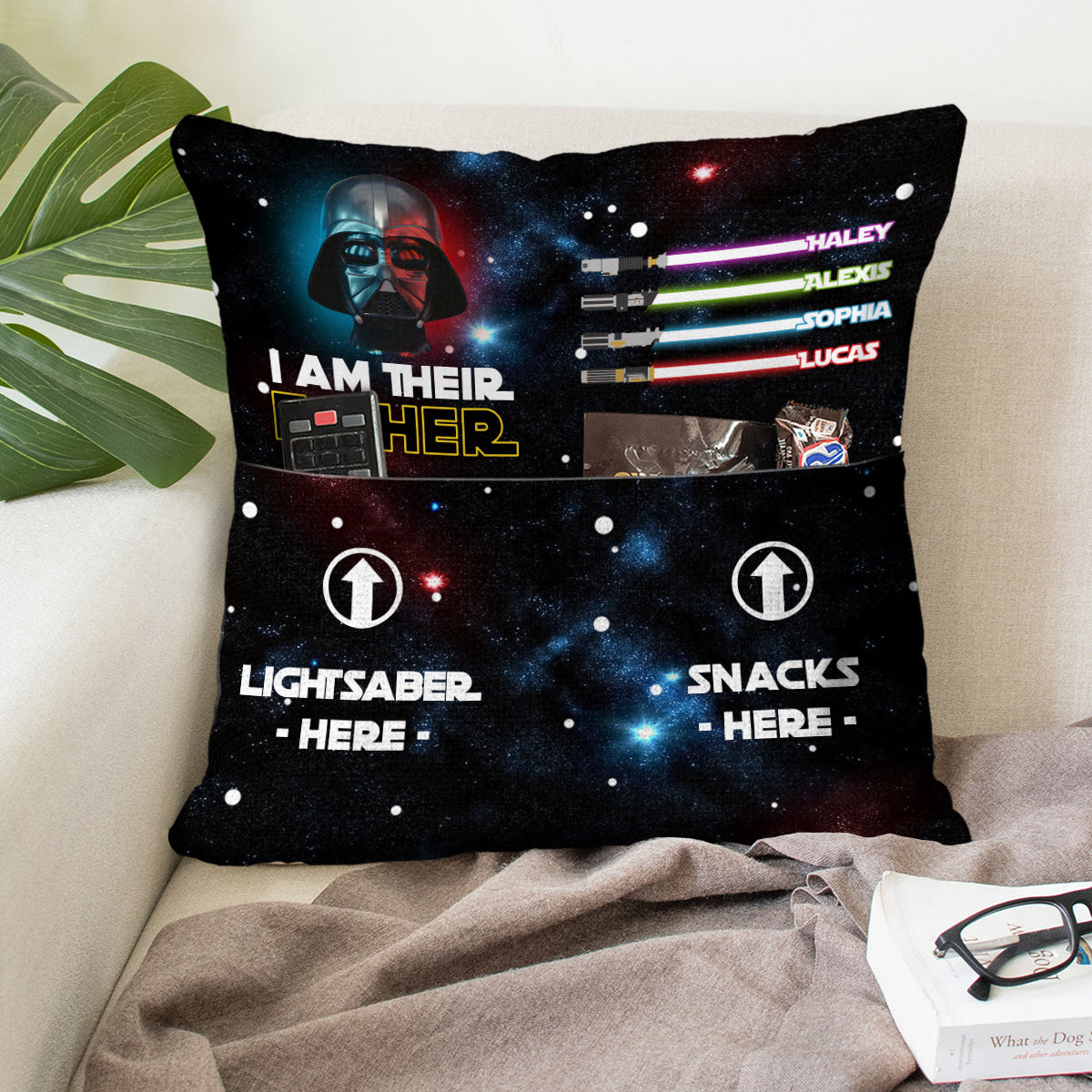 I Am Their Father - Personalized The Force Pocket Pillow
