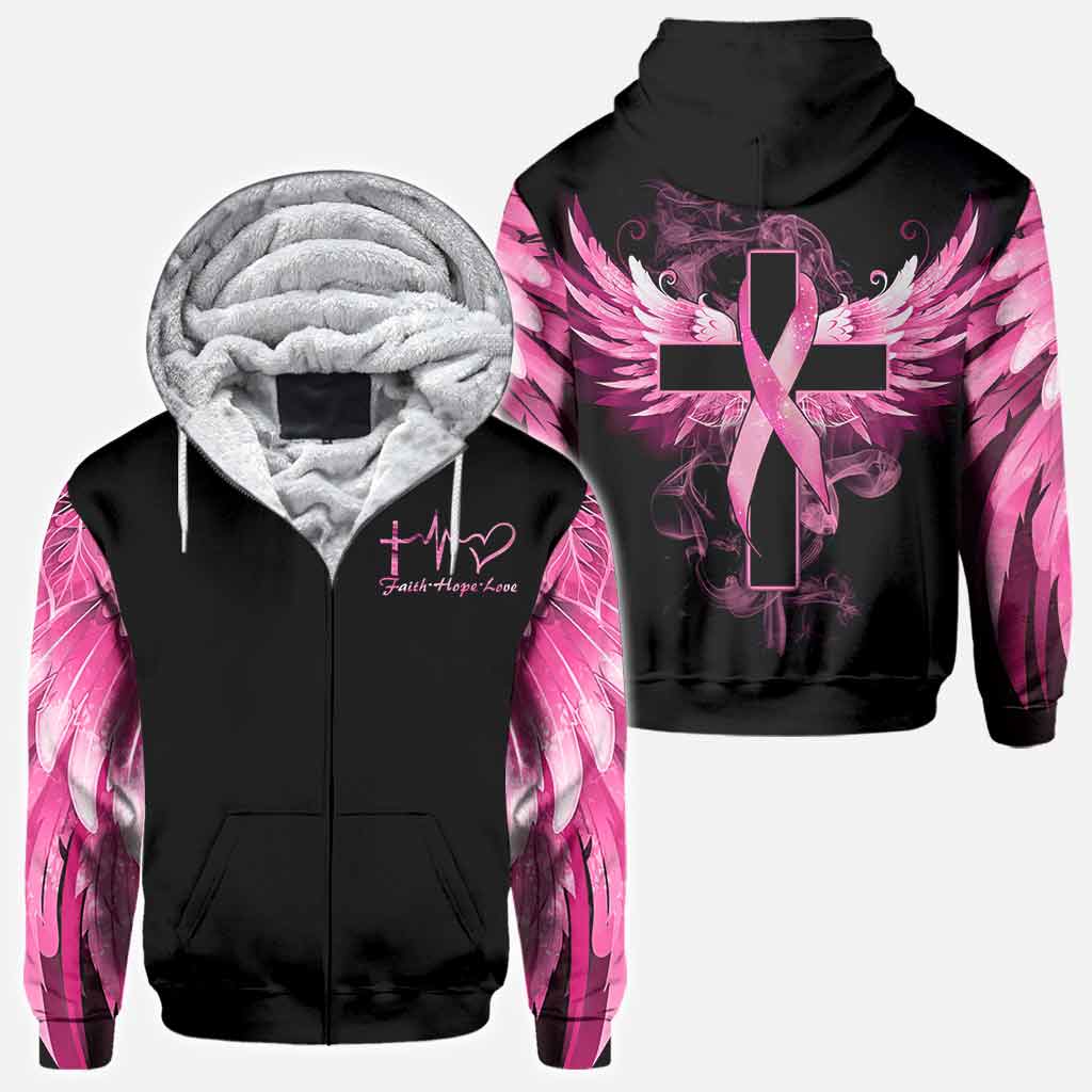 Breast Cancer True Cross Wings Breast Cancer Awareness All Over T-shirt and Hoodie