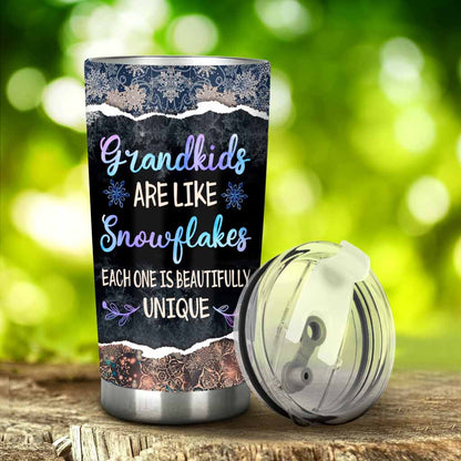 Grandkids Are Like Snowflakes - Personalized Christmas Grandma Tumbler