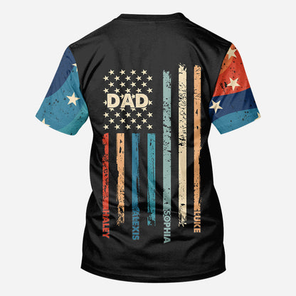 Stars And Stripes - Personalized Independence Day Father All Over T-shirt and Hoodie