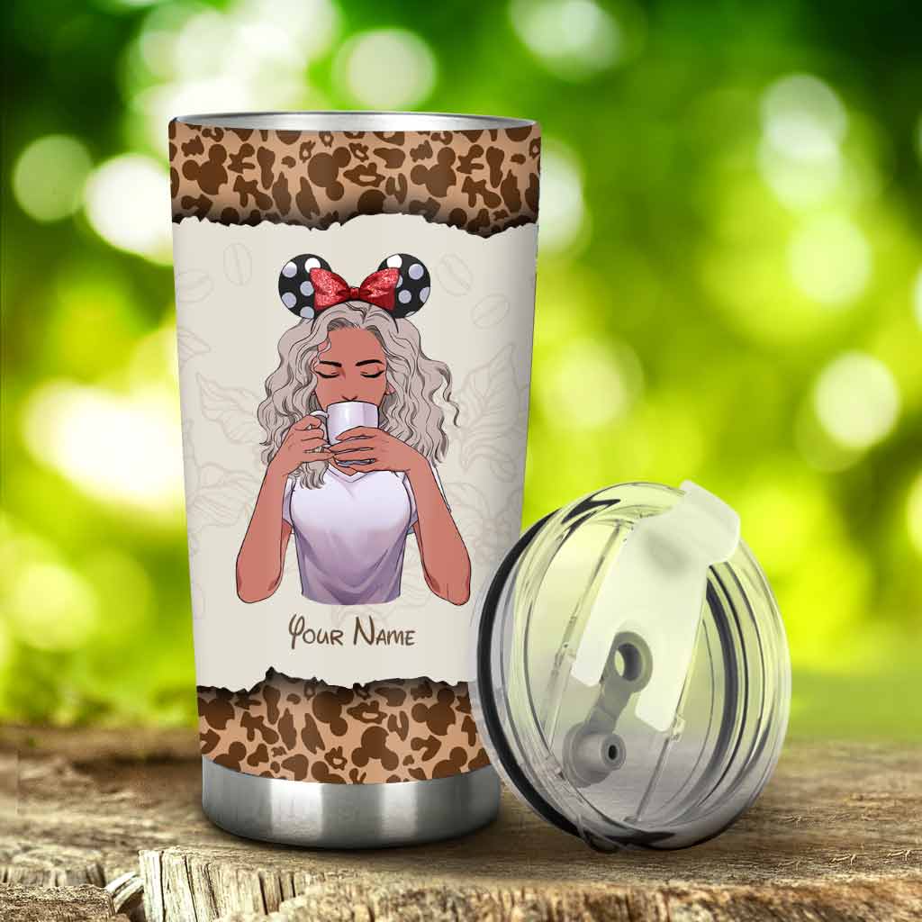 This Mom Runs On Coffee And Pixie Dust - Personalized Mother's Day Mouse Tumbler