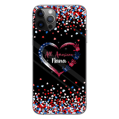 Nana's Heart - Personalized Independence Day Grandma Phone Case